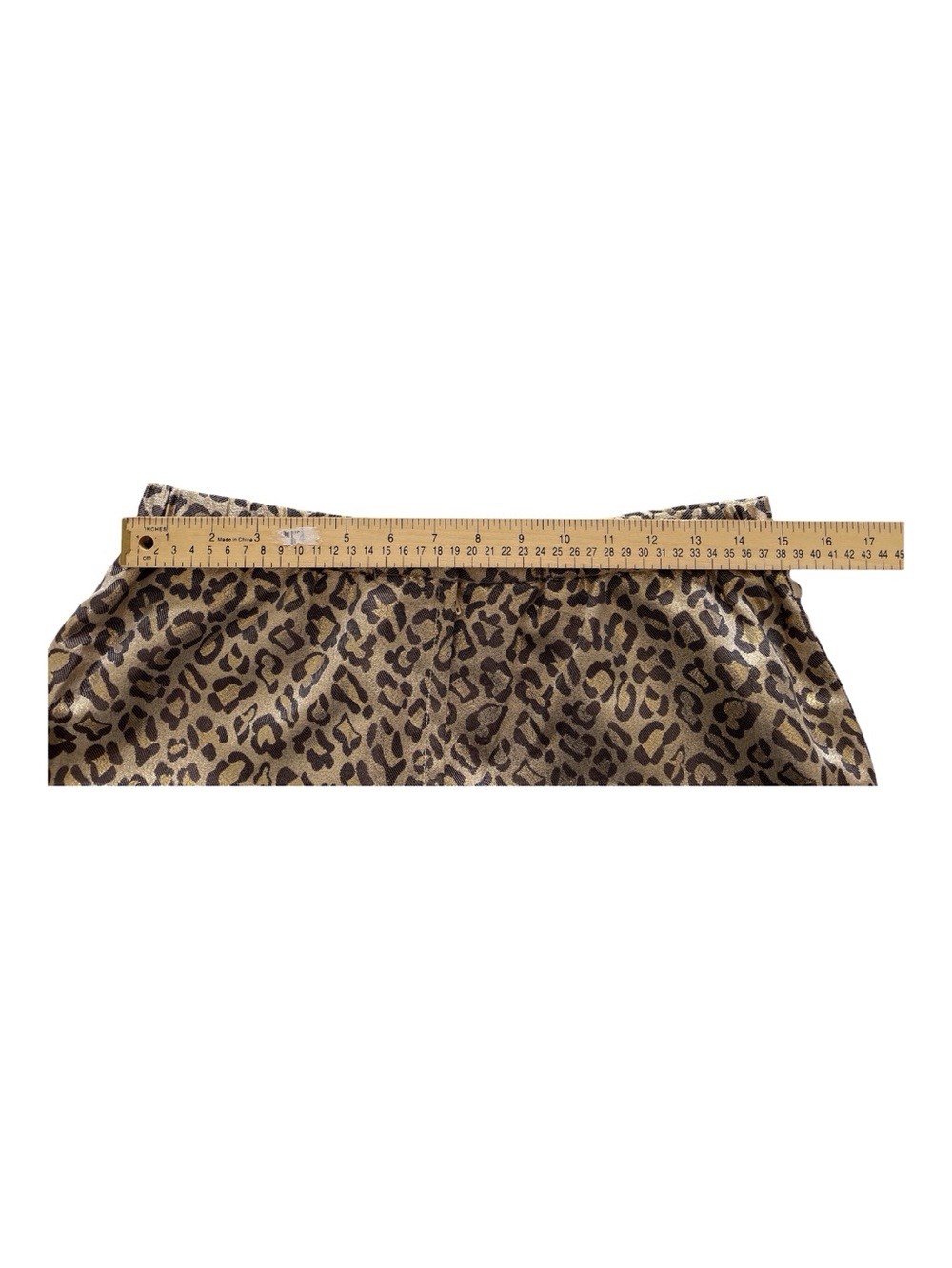 Leopard Print Midi Women's Skirt with Elastic Waist. 12 - Picture 9 of 10